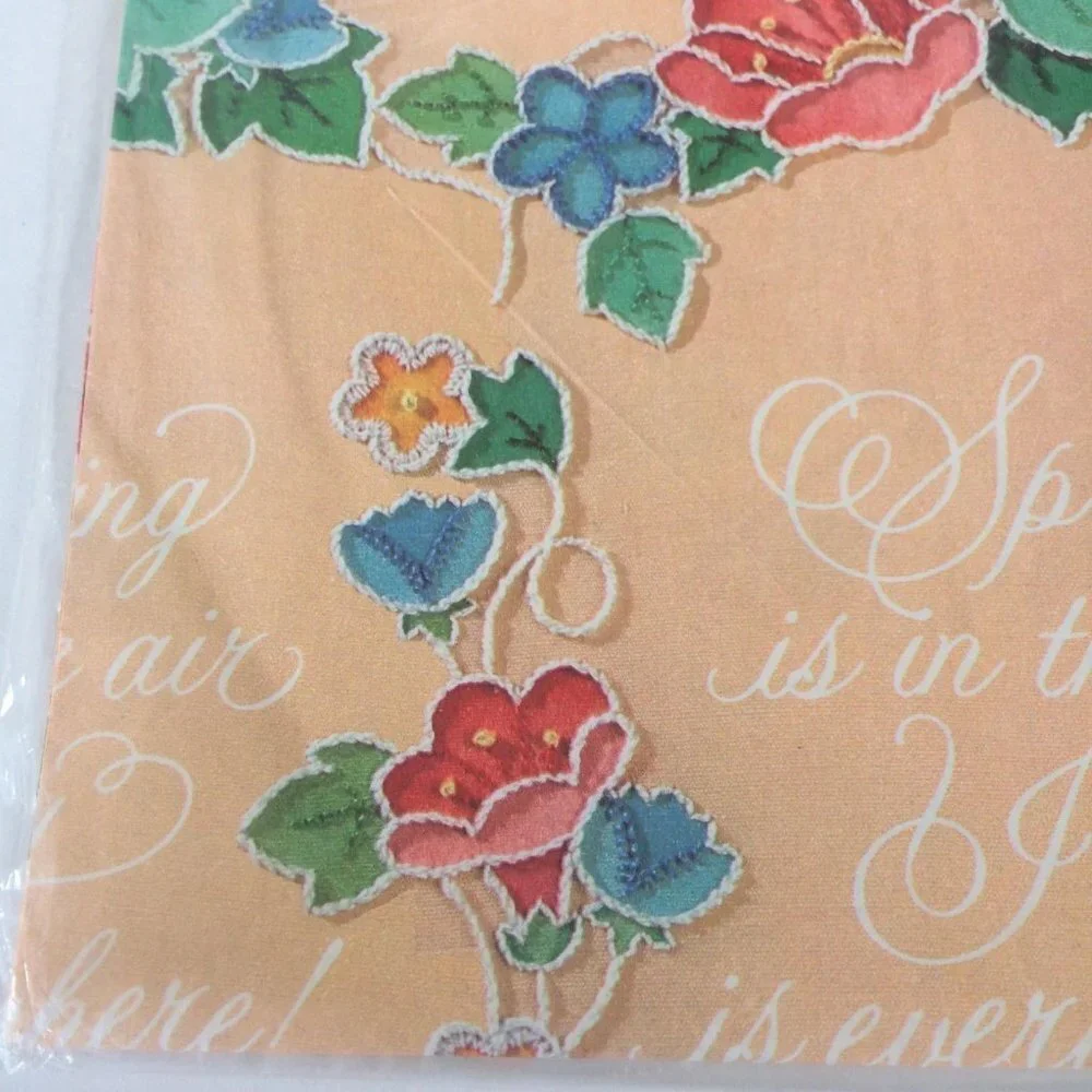Vintage Spring Wrapping Paper, Gift Wrap, Peach